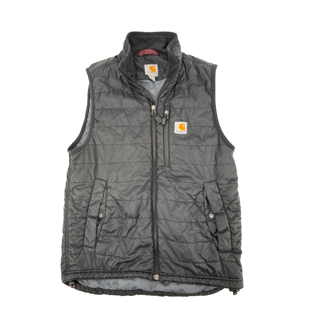 Carhartt Gilliam Vest Mens Small Black Quilted Lightweight Nylon 102286 Workwear